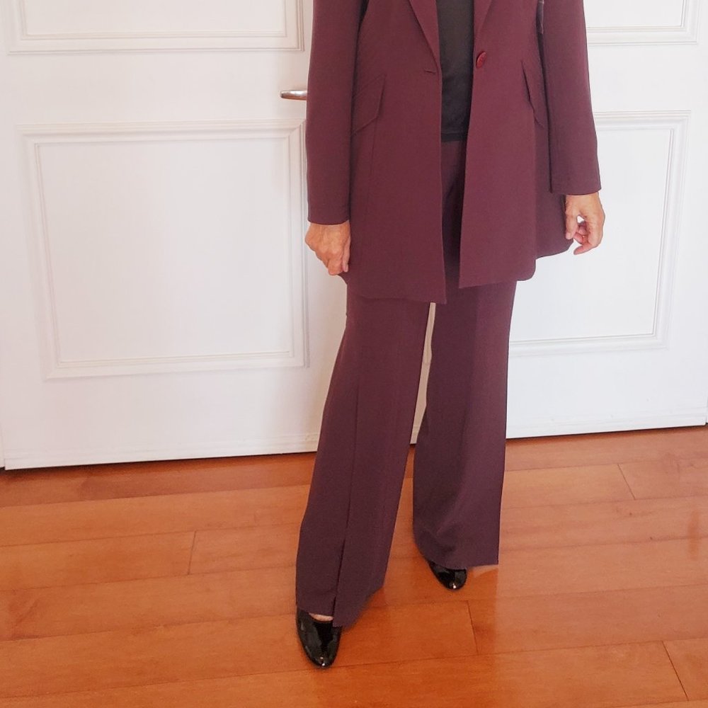 Burgundy New Vintage Designer's Wool Suit, 6 - Picture 3 of 12